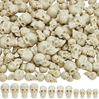 150Pcs 3 Styles Mini Resin Skull Display Decorations, Halloween Decoration
