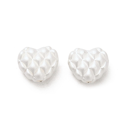 Matte Alloy Waffle Beads, Heart