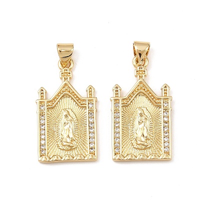 Латунные микро проложить кубического циркония подвески, церковные амулеты и амулеты Девы Марии, стойки покрытие, долговечный, без кадмия и без свинца