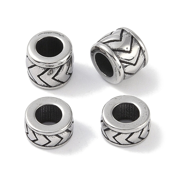 316 европейские бусины из хирургической нержавеющей стали, бусины с большим отверстием, колонка