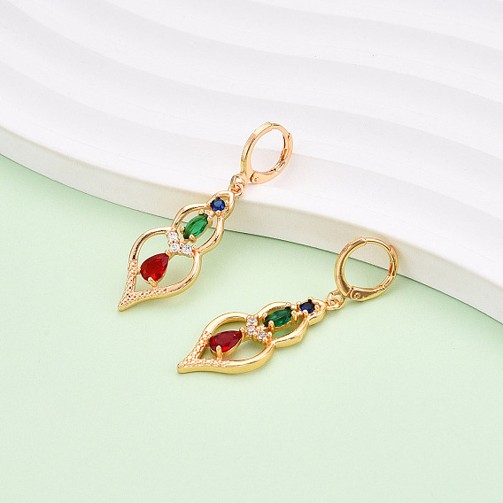 Латунные микропроволочные кубические серьги с цирконием, долговечный, Горлянка, золотые