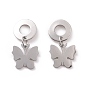 304 Stainless Steel Butterfly Dangle Stud Earrings for Women
