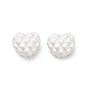 Matte Alloy Waffle Beads, Heart