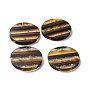 Resin & Walnut Wood Pendants, Flat Round Charm, with Gold Foil