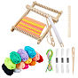 Мини-деревянный съемный ткацкий станок «сделай сам», из пряжи и шнура случайного цвета, игла для гобеленового плетения из бука, нитки для вышивания поликоттон