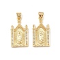 Латунные микро проложить кубического циркония подвески, церковные амулеты и амулеты Девы Марии, стойки покрытие, долговечный, без кадмия и без свинца