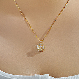 Элегантные латунные ожерелья с вращающейся подвеской в виде ветряной мельницы с прозрачными кубическими цирконами, идеальный подарок на каждый день