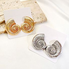 Conch Alloy Stud Earrings for Women