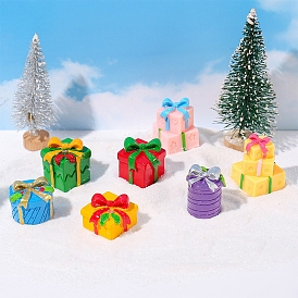 Christmas Resin Gift Box Ornaments, Micro Landscape Home Accessories, Pretending Prop Decorations