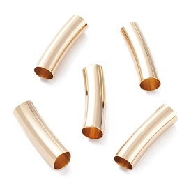 Brass Tube Beads, Long-Lasting Plated, Curved Beads, Tube