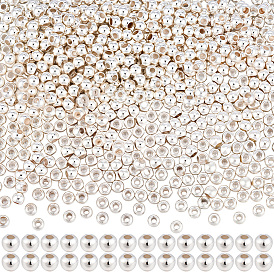 Rack Plating Brass Beads, Long-Lasting Plated, Round