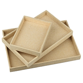 Linen Material Jewelry Display Tray, Rectangle