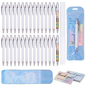 30stylos à bille en alliage (pièces), avec 30 sachets refermables et 30 cartes de remerciement en papier