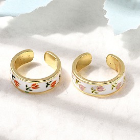 Манжеты с латунной эмалью, цветок, стойки покрытие, долговечный, без кадмия и без свинца, реальный 18 k позолоченный