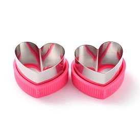 430 Stainless Steel Heart Shaped Cookie Candy Food Cutters Molds, with PP Plastic Findings, for DIY Biscuit Baking Tool