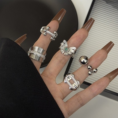 Регулируемые манжеты из сплава и страз, платина