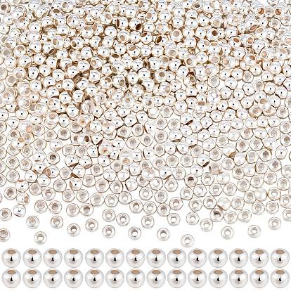 Rack Plating Brass Beads, Long-Lasting Plated, Round