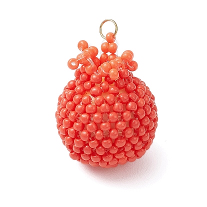 Подвески из стеклянных бусин в виде граната, с 304 соединительными кольцами из нержавеющей стали и силиконовыми бусинами, реальный 18 k позолоченный