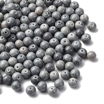 Peinture cuite perles de verre opaques, ronde