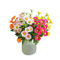 Artificial bouquet of 7 chrysanthemums for home wedding decoration.