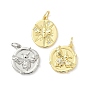 Латунные микропаве прозрачные подвески с фианитом, плоский круглый с пчелами, долговечный, без кадмия и без свинца, стойки покрытие, с целью перехода в кольце