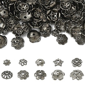 200 шт. 10 стили колпачков из цинкового сплава, цветок