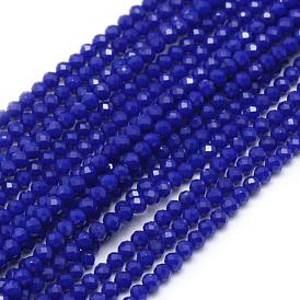 Synthetic Gemstone Strands, Faceted, Dyed, Round