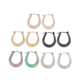 304 Stainless Steel Horseshoe Hoop Earrings for Women