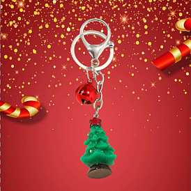 Christmas theme cute cartoon Christmas tree elk bell acrylic keychain pendant accessories