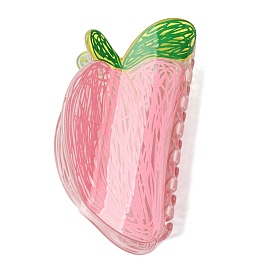 Акриловые заколки-коготь для волос для женщин и девочек, персик, с железной фурнитурой