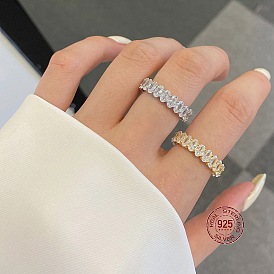 925 женское кольцо на палец из стерлингового серебра с микропаве и прозрачным фианитом, с печатью 925