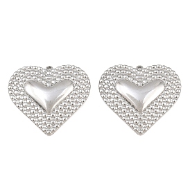 Pendentifs en acier inoxydable, charmes de coeur
