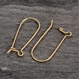 Echte 18 k vergoldete Sterling Silberohrringe, 33x2.7 mm, Stift: 0.7 mm
