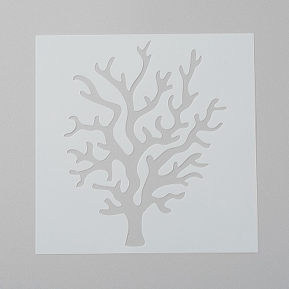 Plastic Reusable Painting Stencils, Cake Stencils, for Painting on Fabric Canvas Tiles Floor Furniture Wood and Cakes, Tree Pattern