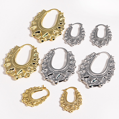 Этнические серьги-кольца из латуни, U-образный