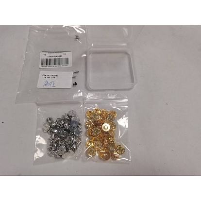 50Pcs 2 Colors Brass Butterfly Clutches Pin Backs