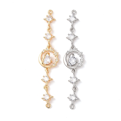 Шармы-соединители из латуни с микропаве из прозрачного кубического циркония, планета