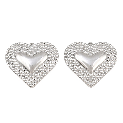 Pendentifs en acier inoxydable, charmes de coeur