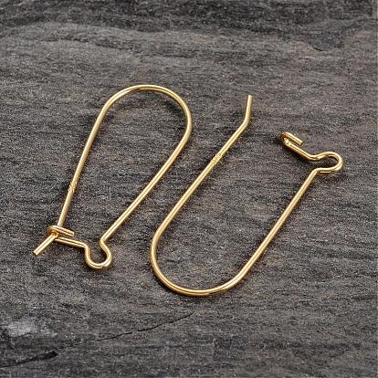 Echte 18 k vergoldete Sterling Silberohrringe, 33x2.7 mm, Stift: 0.7 mm