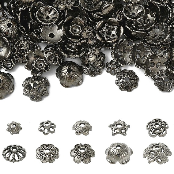 200 шт. 10 стили колпачков из цинкового сплава, цветок