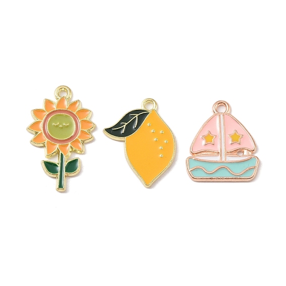 Золотили эмали сплава подвески, Очарование подсолнуха/парусника/лимона