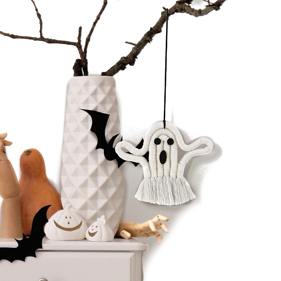 Хэллоуин хлопковое украшение для вечеринки, для домашней настенной подвески, украшения для сада и дома, белые