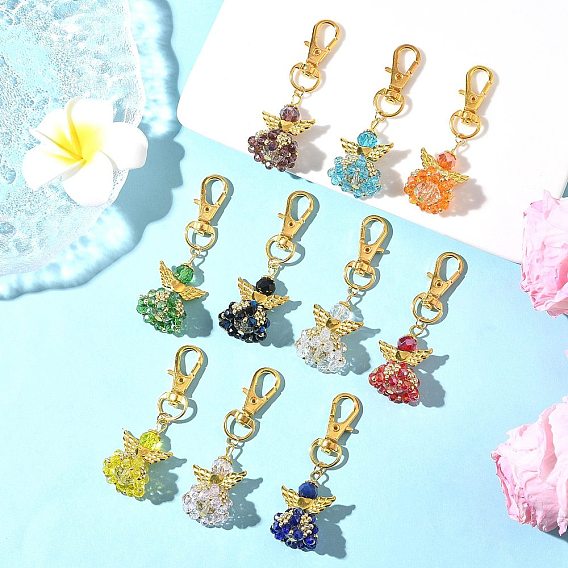 Подвески из стекла и сплавов «ангел», с сплава шарнирного когтя омара застежками