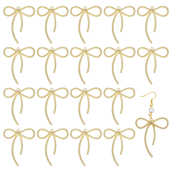 30подвески из сплава с гальванопокрытием, бантом, без кадмия, без никеля и без свинца