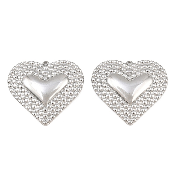 304 Stainless Steel Pendants, Heart Charms
