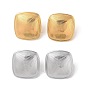 304 Stainless Steel Stud Earrings, for Women, Ion Plating(IP), Square
