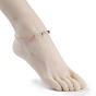 Natural Quartz Crystal Chips Beaded Anklets Set with 304 Stainless Steel Cable Chains, Gemstone Jewelry for Women