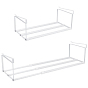 2Pcs Retractable Punch-free Plastic Shoe Rack, Steel Metal Hanging Shoe Organizer, Rectangle