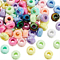100шт. УФ-покрытие, радужно переливающиеся акриловые европейские бусины, бусины с большим отверстием, рондель