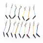 Plastic Mobile Dustproof Plugs, with Iron Findings and Nylon Cord